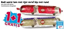 Boon`s Markt Rodi worst lam met rijst en/of kip met rund aanbieding