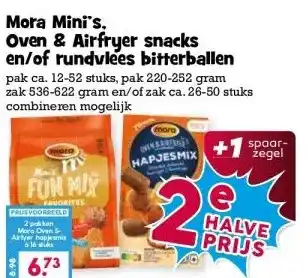 Boon`s Markt Mora Mini's, Oven & Airfryer snacks en/of rundvlees bitterballen aanbieding