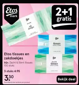 Etos Etos tissues en zakdoekjes aanbieding