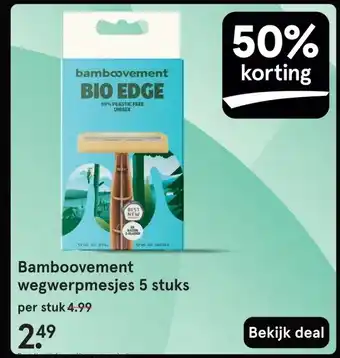 Etos Bamboovement wegwerpmesjes 5 stuks aanbieding