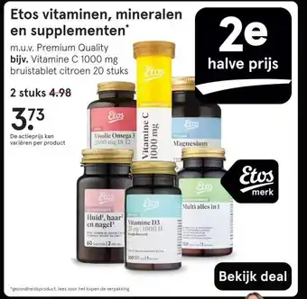 Etos Etos vitaminen, mineralen en supplementen aanbieding
