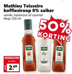 Coop Mathieu Teisseire koffiesiroop 0% suiker aanbieding