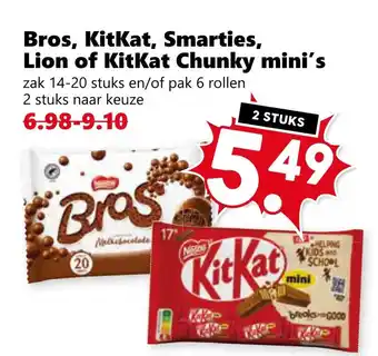 Coop Bros, KitKat, Smarties, Lion of KitKat Chunky mini's aanbieding