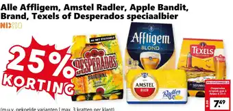 Coop Alle Affligem, Amstel Radler, Apple Bandit, Brand, Texels of Desperados speciaalbier aanbieding