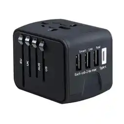 ANWB Fedec Universele Wereldstekker Zwart aanbieding