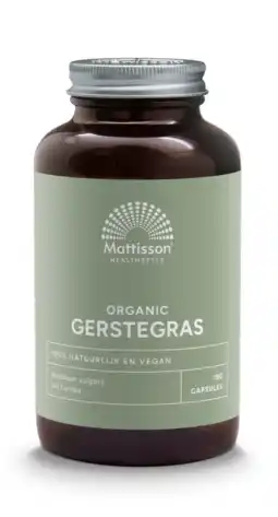 De Online Drogist Mattisson HealthStyle Organic Gerstegras Capsules aanbieding