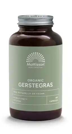 De Online Drogist Mattisson HealthStyle Organic Gerstegras Capsules aanbieding