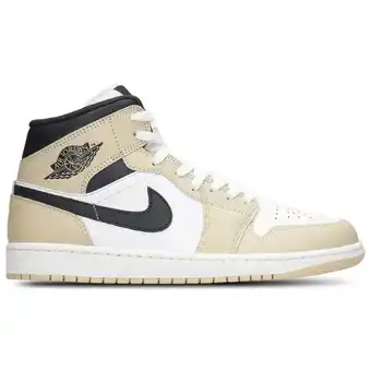 Foot Locker Jordan Aj1 Mid Sneakers Heren - Wit - Maat 40.5 - Leer, Synthetisch aanbieding
