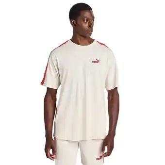 Foot Locker Puma Essentials+ Tape T-shirts Heren - Wit - Maat XL - Katoen Jersey aanbieding