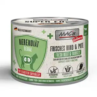 Zooplus Voordeelpakket: 24x200g MAC's CAT Vetcare nierdieet rund & kalkoen natvoer voor katten aanbieding