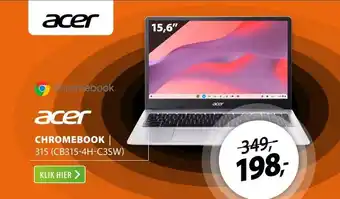 Expert Acer Chromebook 315 (CB315-4H-C3SW) Zilver aanbieding