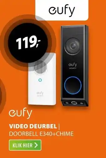 Expert Eufy Video Doorbell E340 + Chime aanbieding