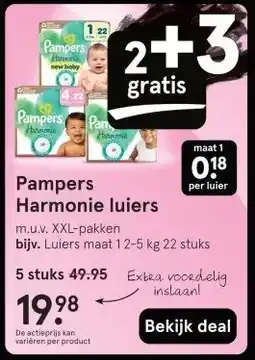 Etos Pampers Harmonie luiers aanbieding