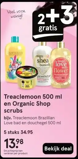 Etos Treaclemoon 500 ml en Organic Shop scrubs aanbieding