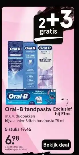 Etos Oral-B tandpasta aanbieding