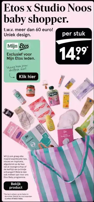 Etos Etos x Studio Noos baby shopper. aanbieding
