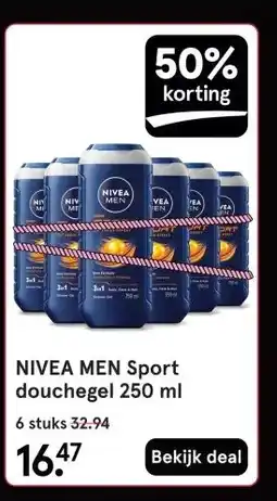 Etos NIVEA MEN Sport douchegel 250 ml aanbieding