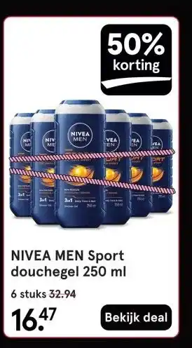 Etos NIVEA MEN Sport douchegel 250 ml aanbieding