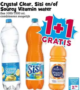 Boon`s Markt Crystal Clear, Sisi en/of Sourcy Vitamin water aanbieding