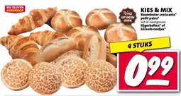 Nettorama KIES & MIX Roomboter croissants* petit pains* wit of meergranen, tijgerbollen* of kaiserbroodjes* aanbieding