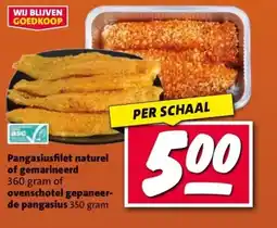 Nettorama Pangasiusfilet naturel of gemarineerd 360 gram of ovenschotel gepaneer- de pangasius 350 gram aanbieding