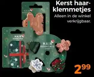 Trekpleister Kerst haar- klemmetjes aanbieding