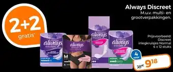 Trekpleister Always Discreet M.u.v. multi-en grootverpakkingen. aanbieding