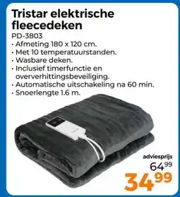Trekpleister Tristar elektrische fleecedeken aanbieding