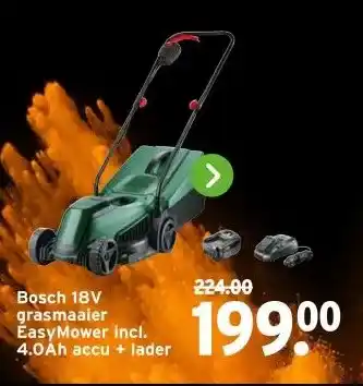 GAMMA Bosch 18V grasmaaier Easy Mower aanbieding