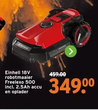 GAMMA Einhell 18V robotmaaier Freelexo 500 aanbieding
