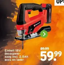 GAMMA Einhell 18V decoupeer- zaag aanbieding