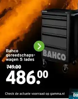 GAMMA Bahco gereedschaps- wagen 5 lades aanbieding