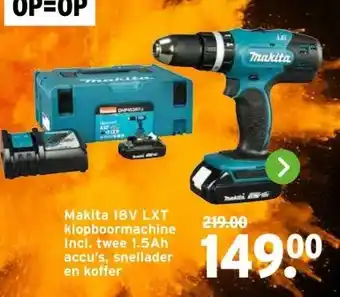 GAMMA Makita 18V LXT klopboormachine aanbieding