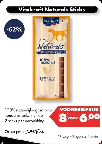 Huisdier Voordeelshop Vitakraft Naturals Sticks aanbieding