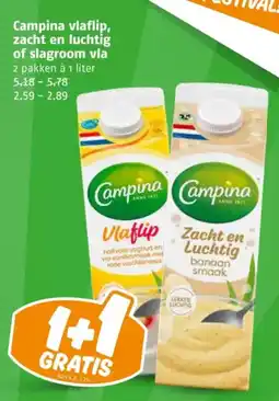 Poiesz Campina vlaflip, zacht en luchtig of slagroom vla aanbieding