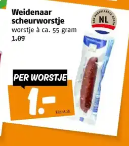 Poiesz Weidenaar scheurworstje aanbieding