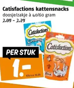 Poiesz Catisfactions kattensnacks aanbieding