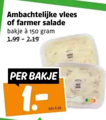 Poiesz Ambachtelijke vlees of farmer salade aanbieding