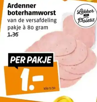 Poiesz Ardenner boterhamworst aanbieding