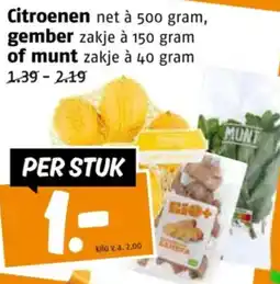 Poiesz Citroenen, gember of munt aanbieding