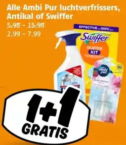 Poiesz Alle Ambi Pur luchtverfrissers, Antikal of Swiffer aanbieding