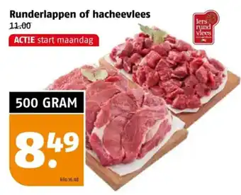 Poiesz Runderlappen of hacheevlees aanbieding