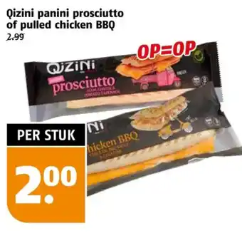Poiesz Qizini panini prosciutto of pulled chicken BBQ aanbieding