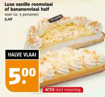 Poiesz Luxe vanille roomvlaai of bananenvlaai half aanbieding