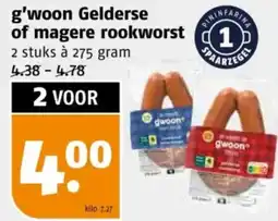 Poiesz G'woon Gelderse of magere rookworst aanbieding