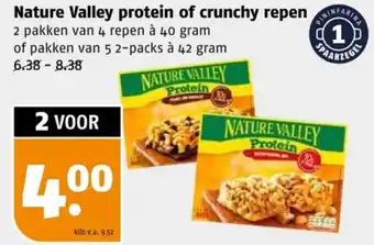 Poiesz Nature Valley protein of crunchy repen aanbieding