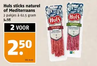 Poiesz Huls sticks naturel of Mediterraans aanbieding