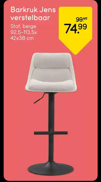 Leen Bakker Barkruk Jens verstelbaar aanbieding