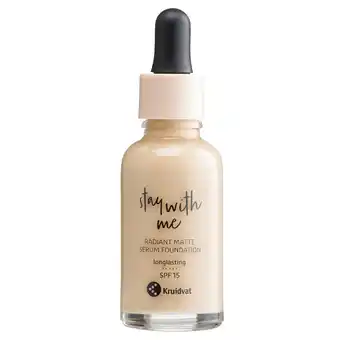 Kruidvat Kruidvat Stay With Me 028 N Medium Biscuit Radiant Matte Serum Foundation aanbieding