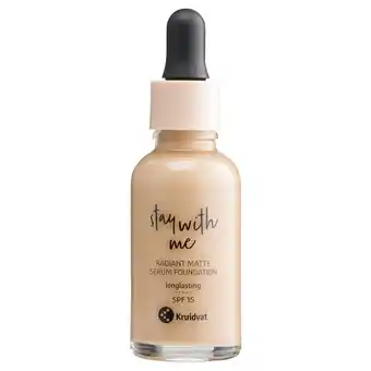 Kruidvat Kruidvat Stay With Me 030 C Dewy Beige Radiant Matte Serum Foundation aanbieding